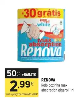 Coviran RENOVA Rolo cozinha max absorption gigarol 1 rl promoção