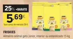 Coviran FRISKIES Alimento animal gato júnior, interior ou esterelizado promoção