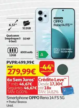 Auchan Smartphone OPPO Reno 14 FS 5G promoção
