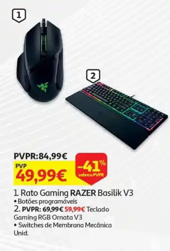 Auchan Rato Gaming RAZER Basilik V3 promoção