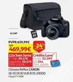 Auchan Câmara Reflex CANON 18-55 DCIII VUK EOS 2000D promoção