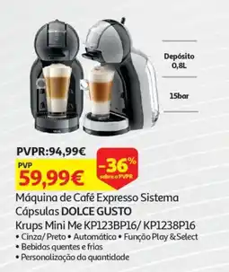 Auchan Máquina de Café Expresso Sistema Cápsulas DOLCE GUSTO promoção