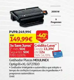 Auchan Grelhador Placas MOULINEX Optigrill+XL GI727810 promoção
