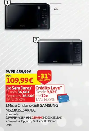 Micro Ondas s/Grill SAMSUNG MS23K3515AK/EC