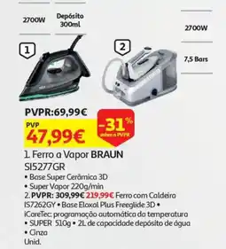 Auchan Ferro a Vapor BRAUN SI5277GR promoção