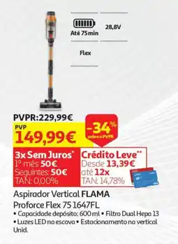 Auchan Aspirador Vertical FLAMA Proforce Flex 75 1647FL promoção