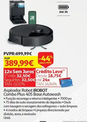 Auchan Aspirador Robot IROBOT Combo Plus 405 Base Autowash promoção
