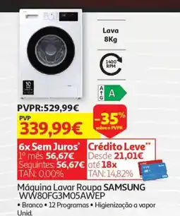 Auchan Máquina Lavar Roupa SAMSUNG WW80FG3M05AWEP promoção