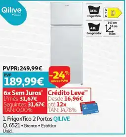 Auchan Frigorífico 2 Portas QILIVE Q.6521 promoção
