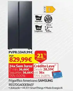 Auchan Frigorífico Americano SAMSUNG RS57DG400EB4EF promoção