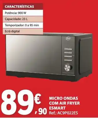 E.Leclerc Micro ondas com air fryer esmart promoção