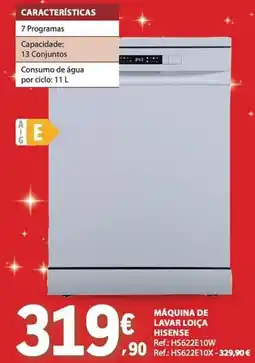 E.Leclerc Máquina de lavar loiça hisense promoção