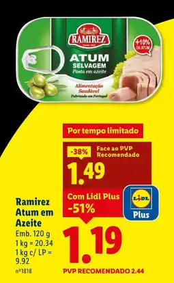 Lidl Ramirez Atum em Azeite promoção