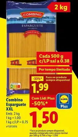 Lidl Combino Esparguete XXL promoção