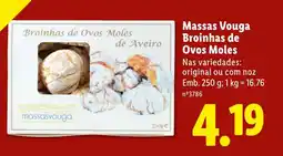 Lidl Massas Vouga Broinhas de Ovos Moles promoção