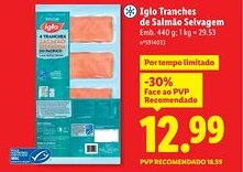 Lidl Iglo Tranches de Salmão Selvagem promoção