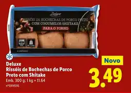 Lidl Deluxe rissois de bochechas doe porce preto com shitake promoção