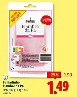 Lidl Fumadinho Fiambre da Pá promoção