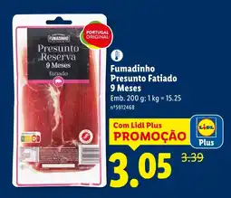 Lidl Fumadinho Presunto Fatiado 9 Meses promoção