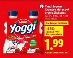 Lidl Yoggi Iogurte Cremoso Morango/ Frutos Silvestres promoção