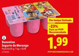 Lidl Danonino Iogurte de Morango promoção