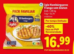 Lidl Iglo Hambúrgueres Frango sem Glúten promoção