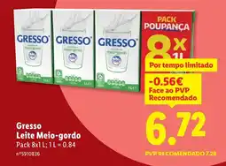 Lidl Gresso Leite Meio-gordo promoção