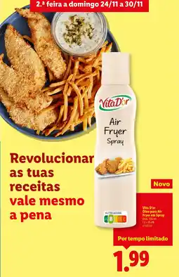 Lidl Vita D'or Óleo para Air Fryer em Spray promoção