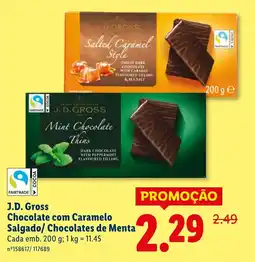 Lidl J.D. Gross Chocolate com Caramelo Salgado/ Chocolates de Menta promoção
