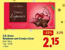 Lidl J.D. Gross Bombons com Cereja e Licor promoção