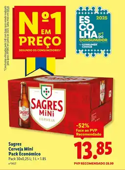 Lidl Sagres Cerveja Mini Pack Económico promoção
