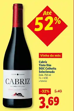 Lidl Cabriz Tinto Dão DOC Colheita Selecionada promoção