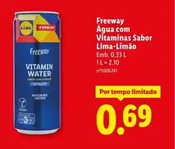 Lidl Freeway Água com Vitaminas Sabor Lima-Limão promoção