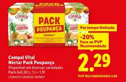 Lidl Compal Vital Néctar Pack Poupança promoção