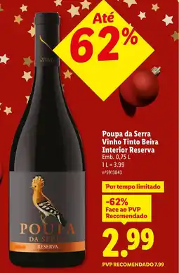 Lidl Poupa da Serra Vinho Tinto Beira Interior Reserva promoção