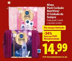 Lidl Nivea Pack Cuidado Nutritivo/ O Cuidado de Sempre promoção