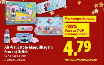 Lidl Air-Val Estojo Maquilhagem Frozen/Stitch promoção