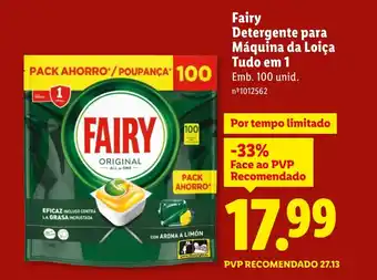 Lidl Fairy Detergente para Máquina da Loiça Tudo em 1 promoção