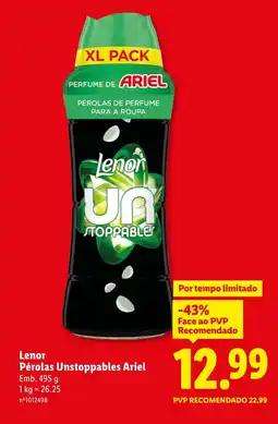 Lidl Lenor Pérolas Unstoppables Ariel promoção