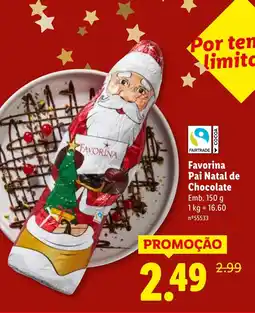Lidl Favorina Pai Natal de Chocolate promoção
