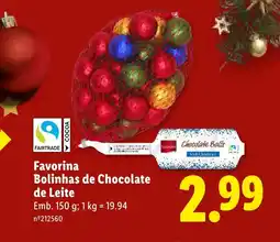 Lidl Favorina Bolinhas de Chocolate de Leite promoção