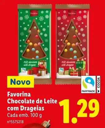 Lidl Favorina Chocolate de Leite com Drageias promoção