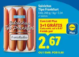 Lidl Salsichas Tipo Frankfurt promoção