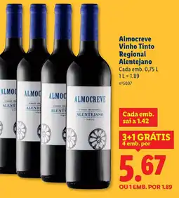 Lidl Almocreve Vinho Tinto Regional Alentejano promoção
