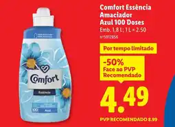 Lidl Comfort Essência Amaciador Azul 100 Doses promoção