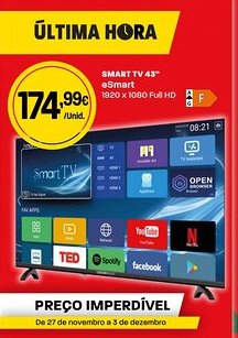 Intermarché SMART TV 43" eSmart promoção
