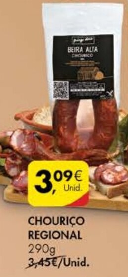 Pingo Doce Chouriço Regional 290g promoção