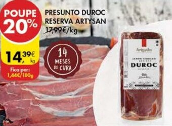 Pingo Doce Presunto Duroc Reserva Artysan promoção