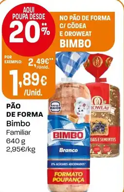 Intermarché Pão de forma Bimbo promoção