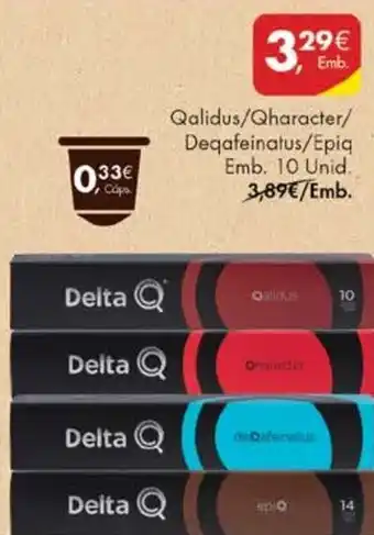 Delta Q Qalidus/Qharacter/Deqafeinatus/Epiq 10 unid